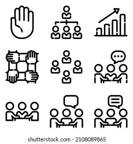 Conjunto De Iconos Planos De Negocios Aislados En Fondo Blanco