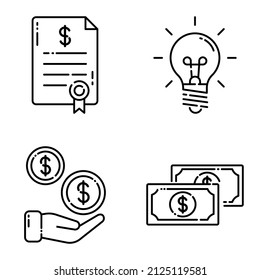 Conjunto De Iconos Planos De Negocios Aislados En Fondo Blanco