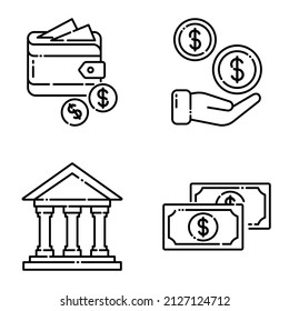 Conjunto De Iconos Planos De Negocios Aislados En Fondo Blanco