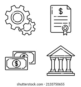 Conjunto De Iconos Planos De Negocios Aislados En Fondo Blanco