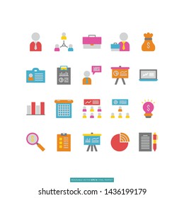 Business Flat Icon Set Vector Illustration Logo Template For Website Or Mobile App.