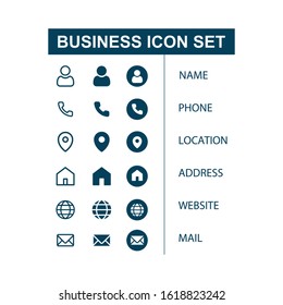 Business Flat Icon Set Vector