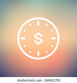 Business flat icon thin line for web and mobile, modern minimalistic flat design. Vector white icon on gradient  mesh background.