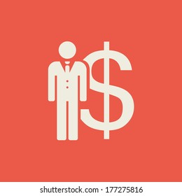 Icono plano empresarial. Pictograma vector. EPS 10.