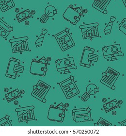 Business flat icons pattern