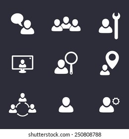 Business Flat Icons With People Vector Illustration, Eps10, Easy To Edit