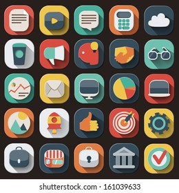 Business flat icons set