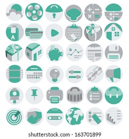 Business flat icons set