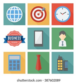 business flat icons set