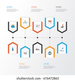 Business Flat Icons Set. Collection Of Payment, Work Man, Contract And Other Elements. Also Includes Symbols Such As Identification, Unity, Man.