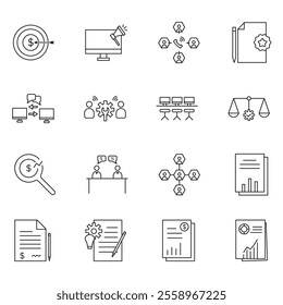 business flat icons set for web and app design