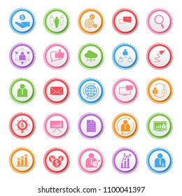 Business flat icons for website and mobile, technology Collection.