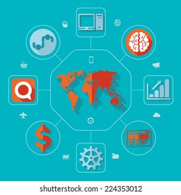 business flat infographic