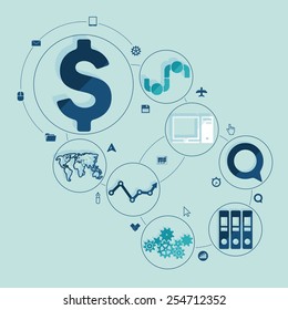 business flat infographic