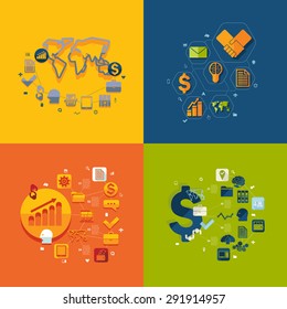business flat infographic