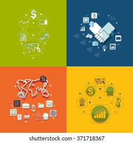 business flat infographic
