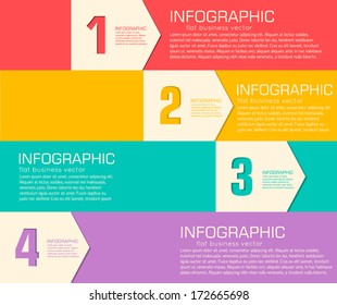 Business flat infographic template with text fields. Vector Illustration