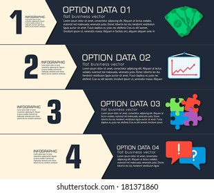 Business flat infographic template with text fields. Vector Illustration