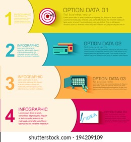 Business flat infographic template with text fields. Vector Illustration design