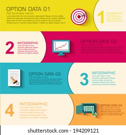 Business flat infographic template with text fields. Vector Illustration design