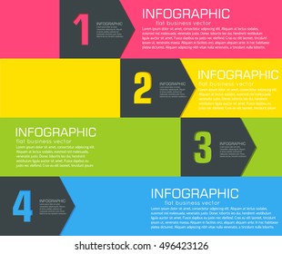 Business flat infographic template with text fields. Vector Illustration