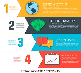 Business flat infographic template with text fields. Vector Illustration