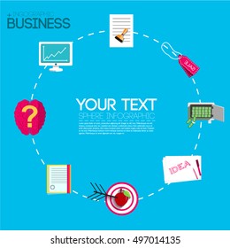 Business flat infographic template with text fields. Vector Illustration design