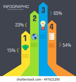 Business flat infographic template with text fields. Vector Illustration