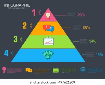 Business flat infographic template with text fields. Vector Illustration