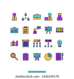 Business Flat Line Icon Set Vector Illustration Logo Template For Website Or Mobile App.