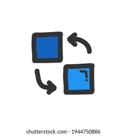 business flat and line icon. Simple hand drawn outline icon.
