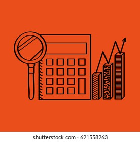 business flat line icons