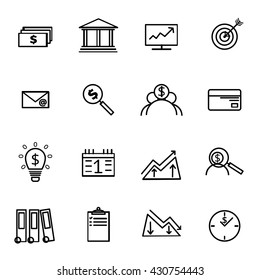 Business flat simple line icon
