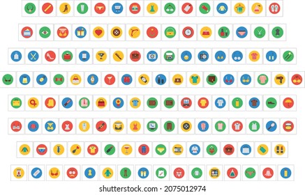 paquete de iconos y objetos de estilo plano de negocios