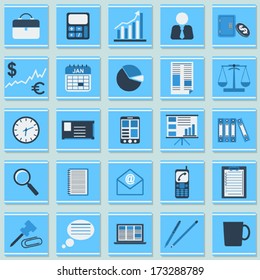 Business flat vector icons