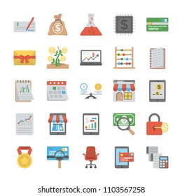 Business Flat Vector Icons Set