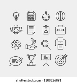 Business flat vector icons set. Technology flat vector icons set