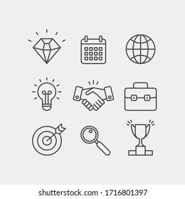 Business flat vector icons set. Technology flat vector icons set