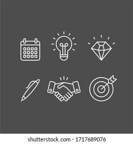 Conjunto de iconos de vector plano de negocio. Conjunto de iconos de vector plano de la tecnología