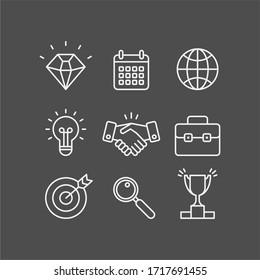 Business flat vector icons set. Technology flat vector icons set