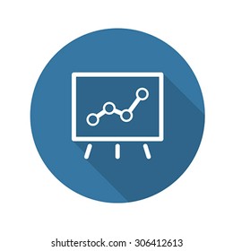 Business Flip Chart  Flat Icon With Long Shadow. Isolated.