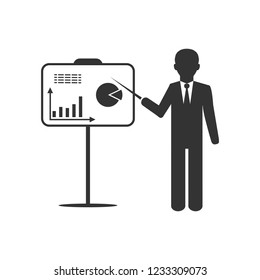 Business flip chart icon. Vector illustration, flat design.