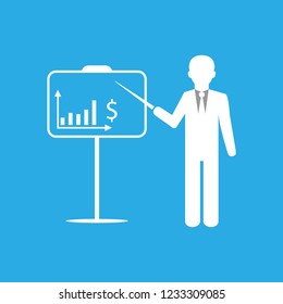 Business flip chart icon. Vector illustration, flat design.
