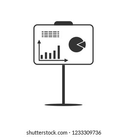 Business flip chart icon. Vector illustration, flat design.