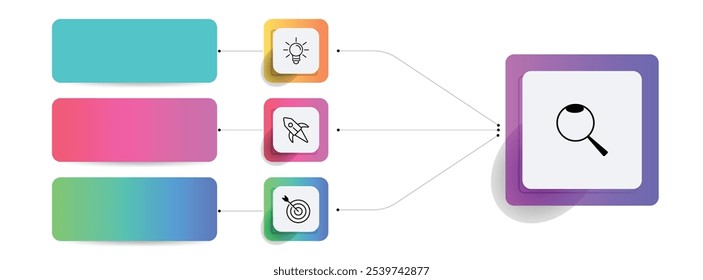 Business flow chart infographics and presentation with gradient