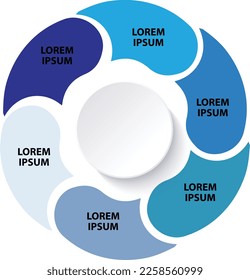 Business Flow process in 6 sections.Infographics for business concept. Can be used for presentations banner, workflow layout, process diagram, flow chart, info graph
