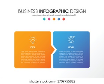 Business flowchart with 2 steps. Infographic template. Vector