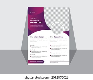 Business flyer A4 size template design, Business abstract, Annual Report, Magazine, Poster, Business Presentation, Portfolio, Flyer.