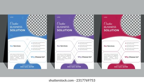 Business Flyer abstract vector template | Brochure cover design,  modern layout |