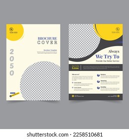 Business flyer and brochure cover design corporate flyer template geometric shape poster design gradient abstract magazine background space for photo